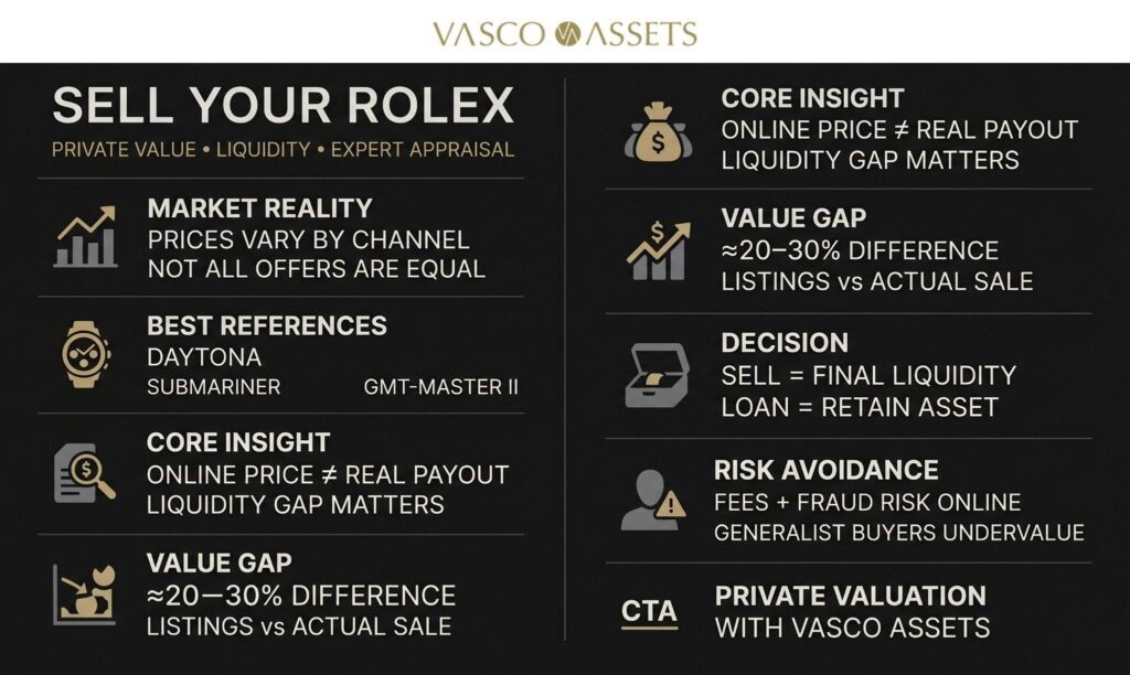 Sell your rolex - private value, liquidity, expert appraisal